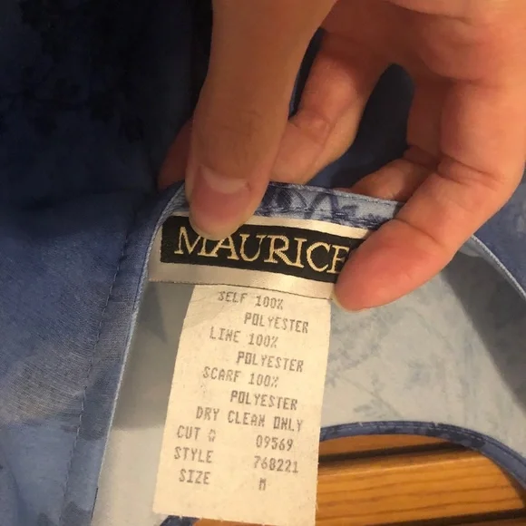 Maurice’s blue floral dress with scarf Sz Medium - Picture 5 of 12